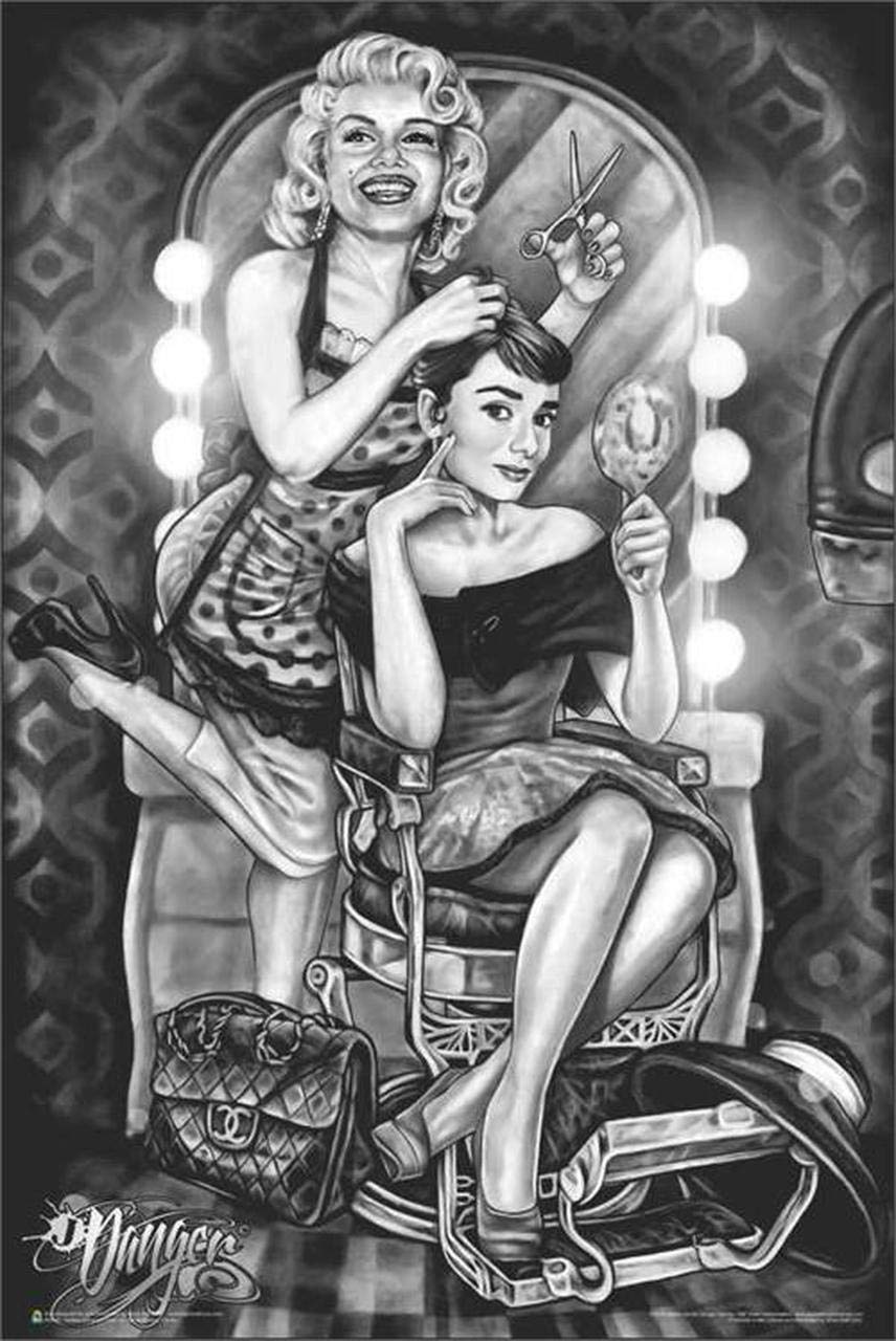 Amazon.com: Marilyn Monroe & Audrey Hepburn - Barber Shop Poster